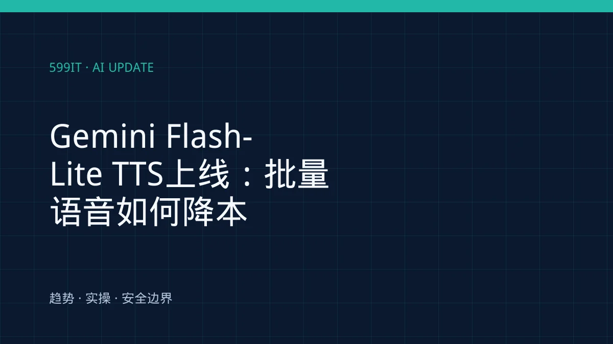 Gemini Flash-Lite TTS上线：批量语音如何降本